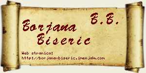 Borjana Biserić vizit kartica